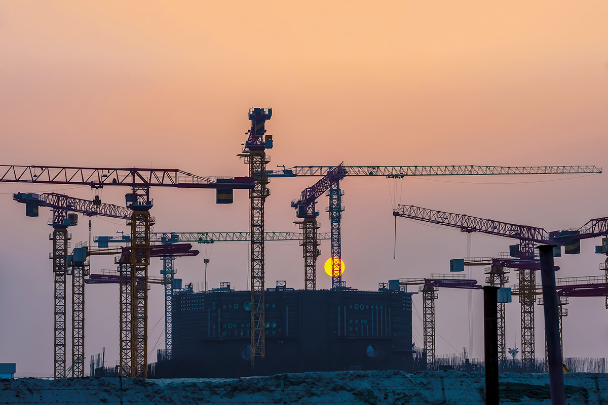 Construction site in Malaysia at dusk, representing the industry Sky Consultancy serves